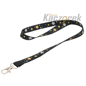 Smycz 006 - 15 mm - czarna z gwiazdkami